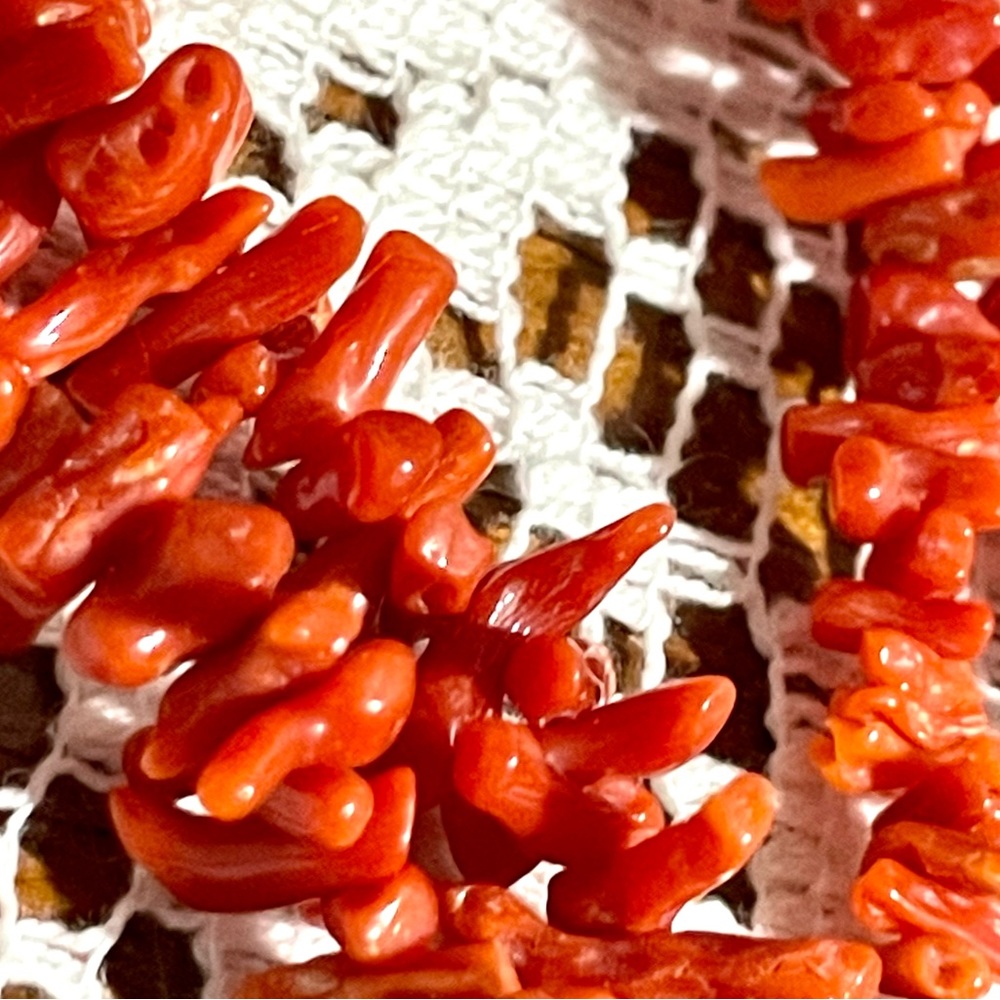 Vintage Natural Red Branch Coral Necklace - Picture 9 of 11